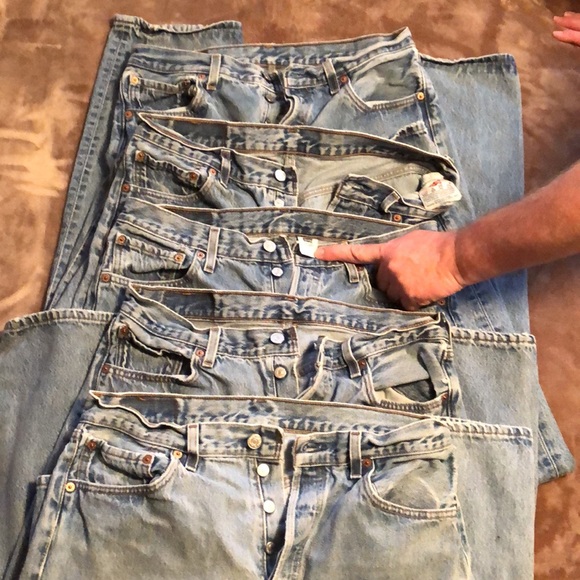 VINTAGE 501 Levi’s (1997, 1999, & 2001) red tag Jeans (lot of 5) | 34 x 32 - Picture 16 of 17